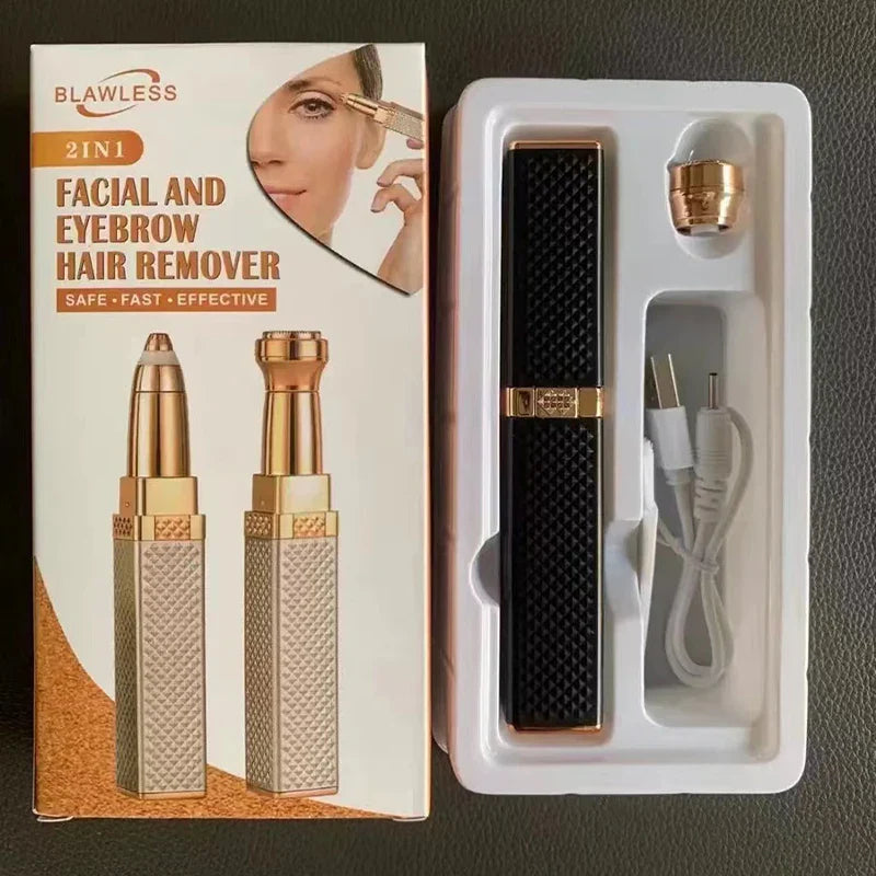 Women's Electric Eyebrow Trimmer Rechargeable Hair Removal Shaving Lip Bikini Lady Shaver Remover Body Facial Nose Epilator Pi-Mart