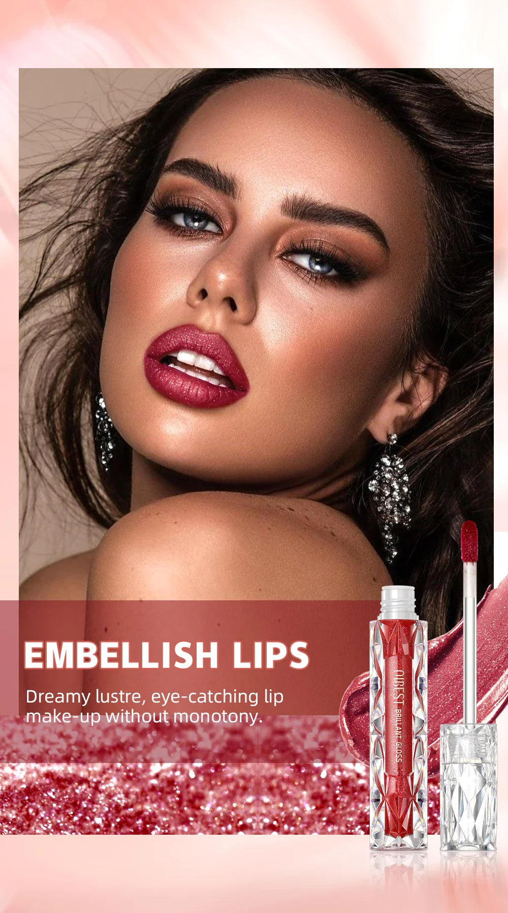 QIBEST Waterproof Diamond Shimmer Glitter Lipgloss Matte Liquid Lipstick Shiny Pearl Lip Glaze Long Lasting LipTint Women Makeup Lootquake LLC