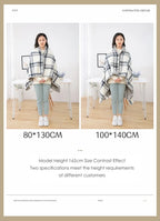 Thick Plaid Blanket Warm Winter Wearable Blanket Adults Office Travel Soft Fleece Throw Blankets With Button Home Shawl Lootquake LLC