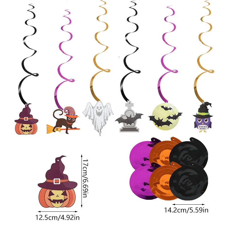 Halloween Party Paper Garland Bat Pumpkin Banner 2025 Happy Halloween Party Decoration for Home Trick or Treat Hanging Pendants Lootquake LLC