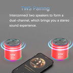 Wireless Speaker Portable Bluetooth 5.3 RGB Light Music Player Long Play TWS Connectivity Mic Subwoofer Mini Outdoor Bass Sound Lootquake LLC