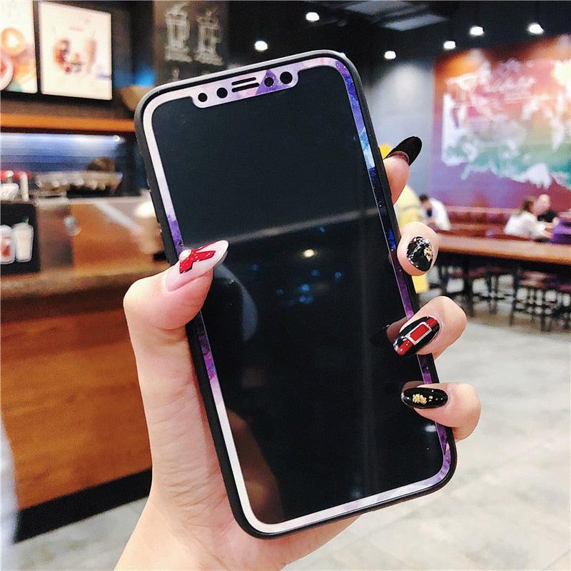 Flowers Screen Protector For iPhone 11 12 13 Pro Max Soft Edge Tempered Glass For iPhone XS MAX XR 13mini Lovely Protect Film Floral Design Tempered Glass Screen Protector For iPhone Stevvex