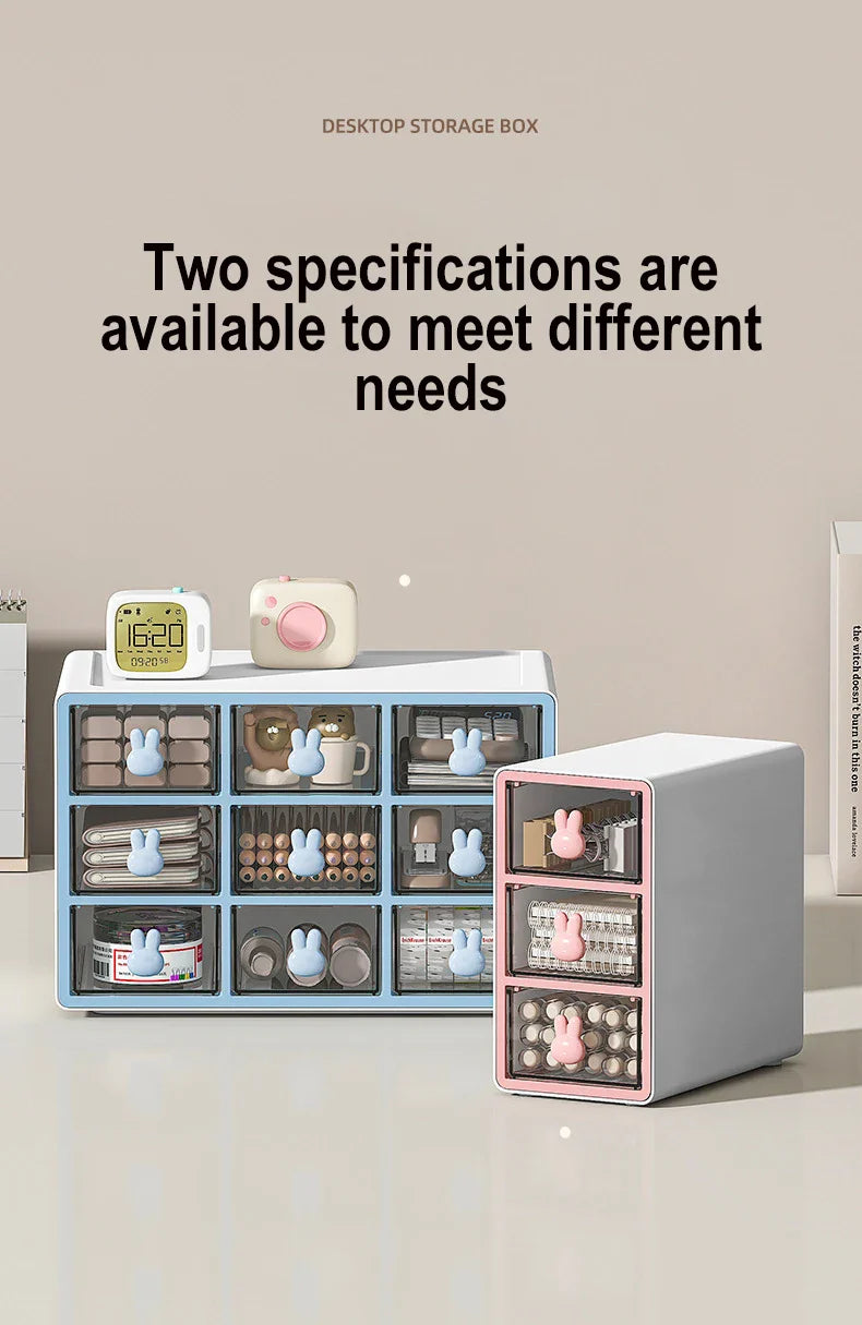 Desktop Storage Box Transparent Drawer Home Storage Box Stationery Box Office Files Stationery Organizer Cosmetics Drawer Box