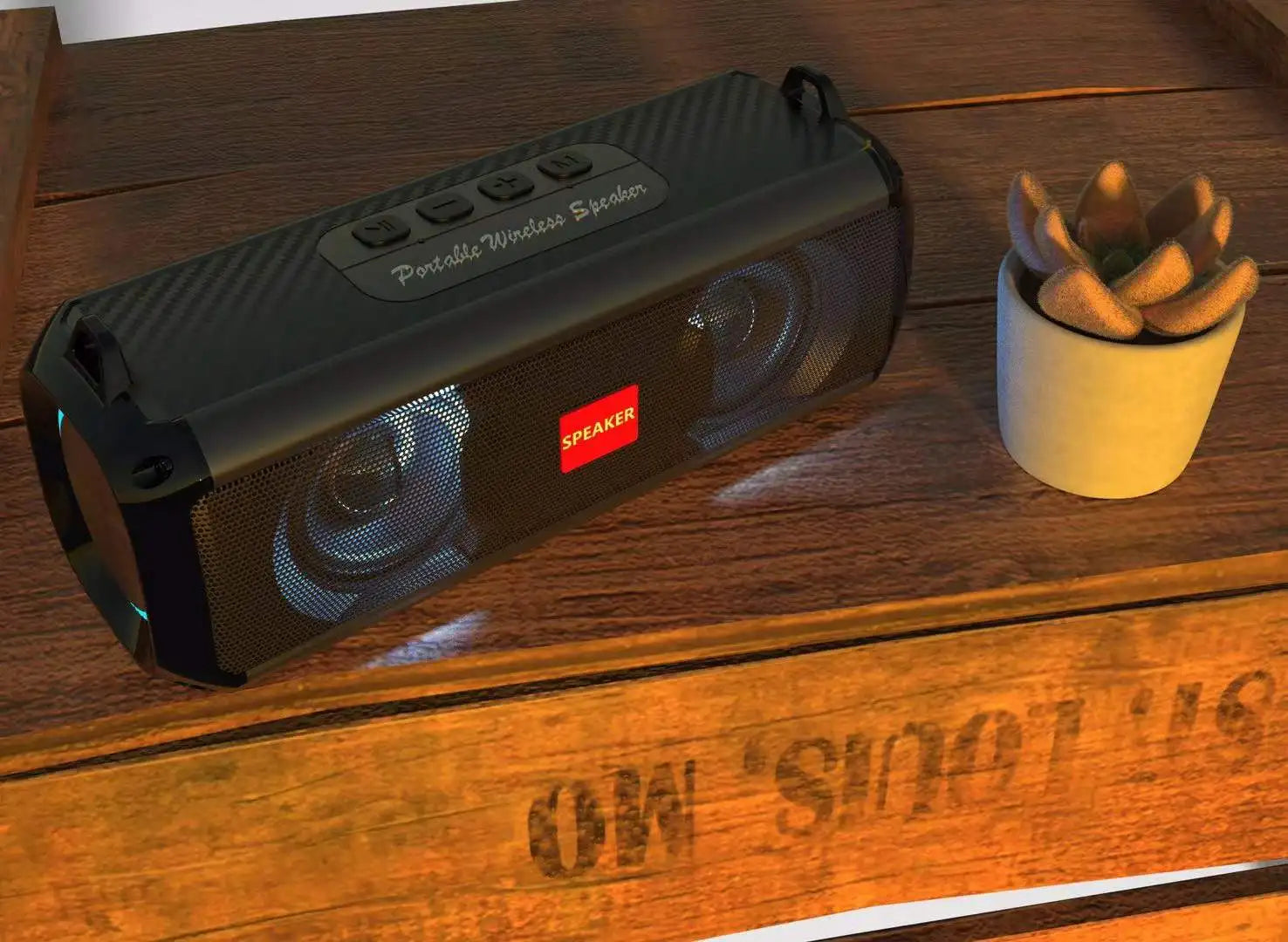 Portable Bluetooth Speaker with Hi Res Audio Extended Bass and Treble Wireless HiFi High Quality Super Volume Speakers Lootquake LLC