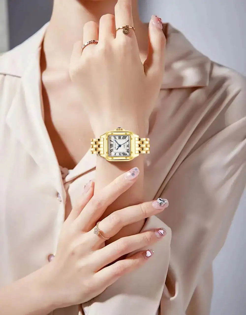 UTHAI Women Watch Light Luxury Brand Stainless Steel Strap Ladies Business Quartz Watches Female Fashion Clock Watch