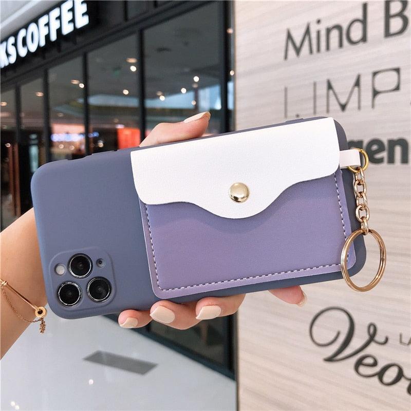 Luxury Wallet Phone Case For iPhone 13 Pro Max 11 12 Pro Max X XR XS 7 8 Plus 13 Mini Soft Silicone Handbag Card  Phone Case Wallet Compatible iPhone Bag Cover Stevvex