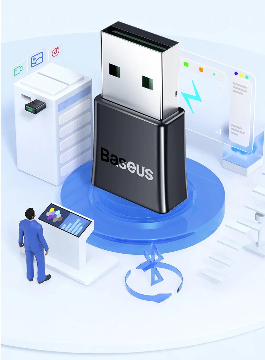 Baseus USB Bluetooth Adapter Bluetooth 5.3 Dongle Adaptador for PC Laptop Wireless Speaker Audio Receiver USB Transmitter Lootquake LLC