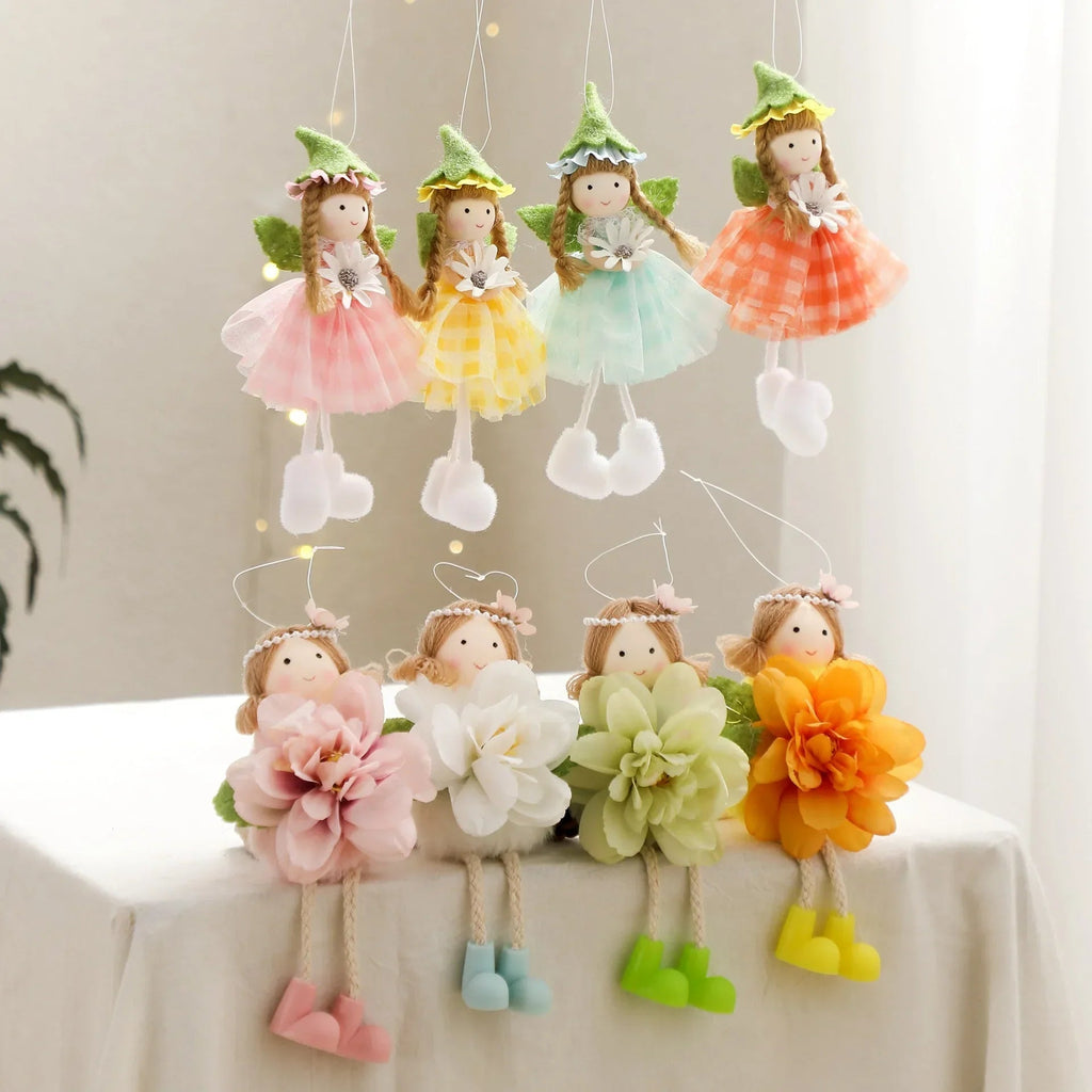 2025 Easter Long Legs Flower Fairy Angel Elf Rabbit Dolls Home Hanging Ornaments Spring Easter Party Supplies Kids Birthday Gift Lootquake LLC