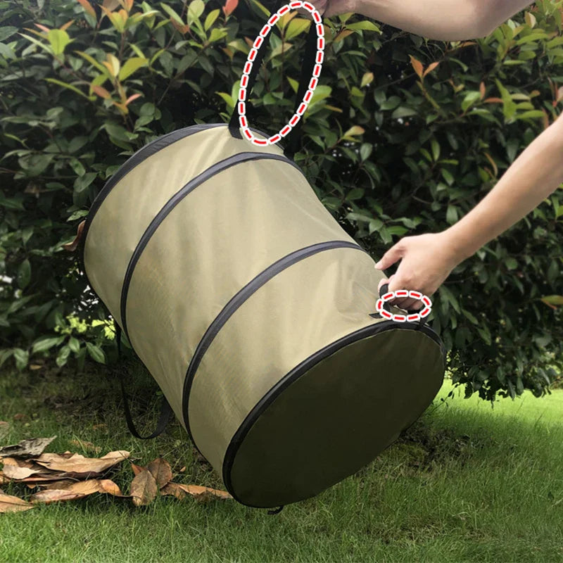 Garbage Storage Trash Bag Portable Collapsible Pop Up Garden Leaf Trash Can Flowers And For Garden Camping Grass Bin Lootquake LLC