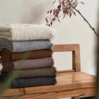 Maillard Cotton Blankets Four Layers Of Gauze Sofa Cover Blanket With Tassel AB Side Office Nap Decorative Bed Muslin Blanket Lootquake LLC