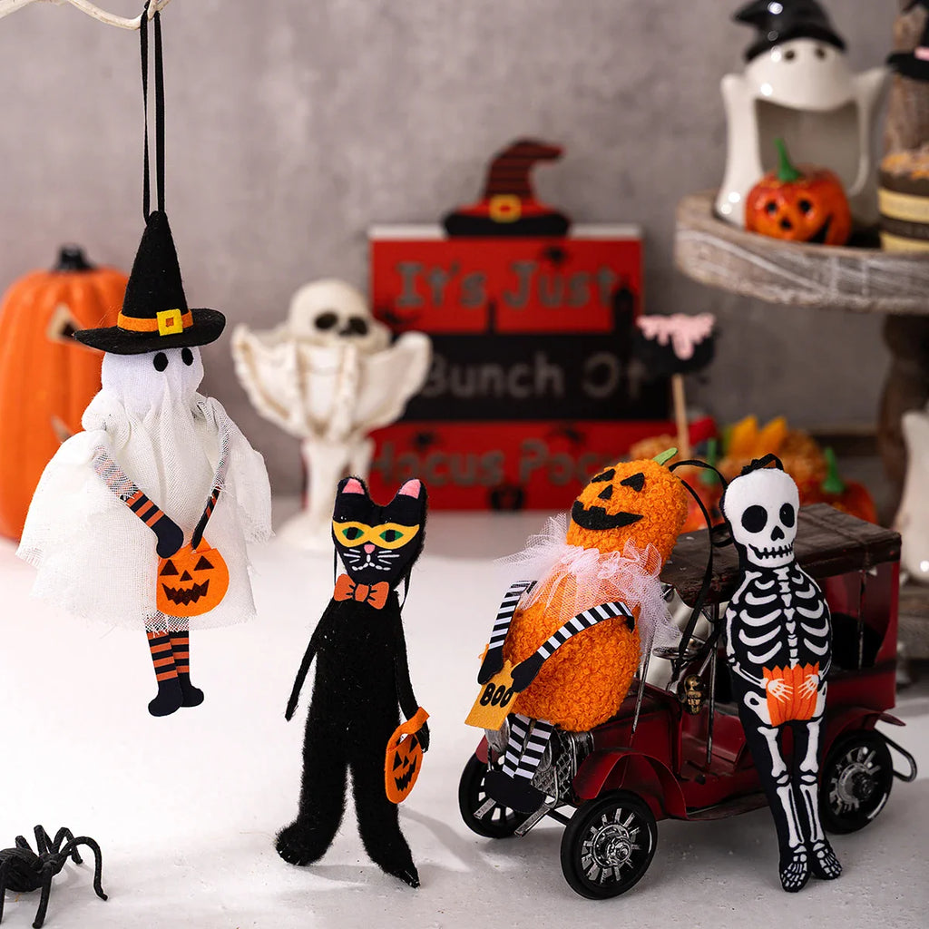 Halloween Hanging Decor - Spooky Black Cat Pumpkin Ghost Skull Ornament for Home Party Lootquake LLC