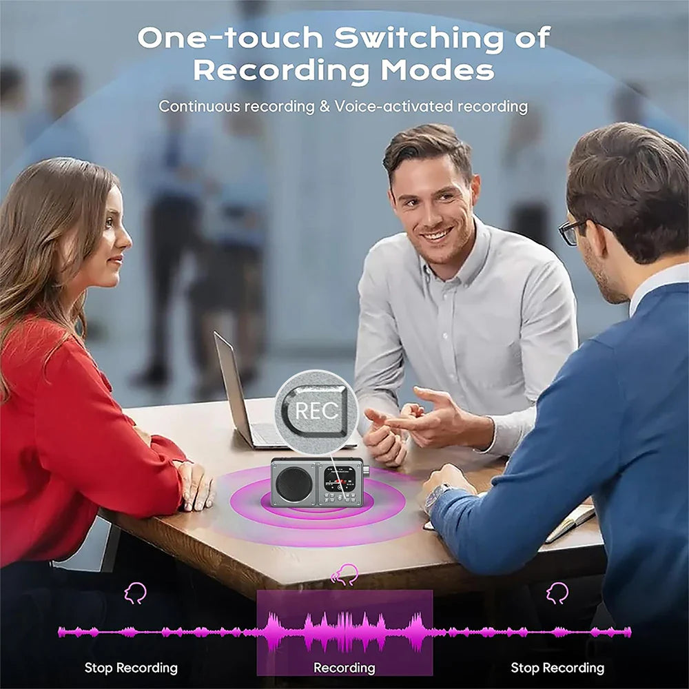 Wireless Bluetooth5.4 Speakers 87.5-108MHz Portable FM Radio Outdoor Radio MP3 Music Player Support Earphone TF Card Video Clock Lootquake LLC