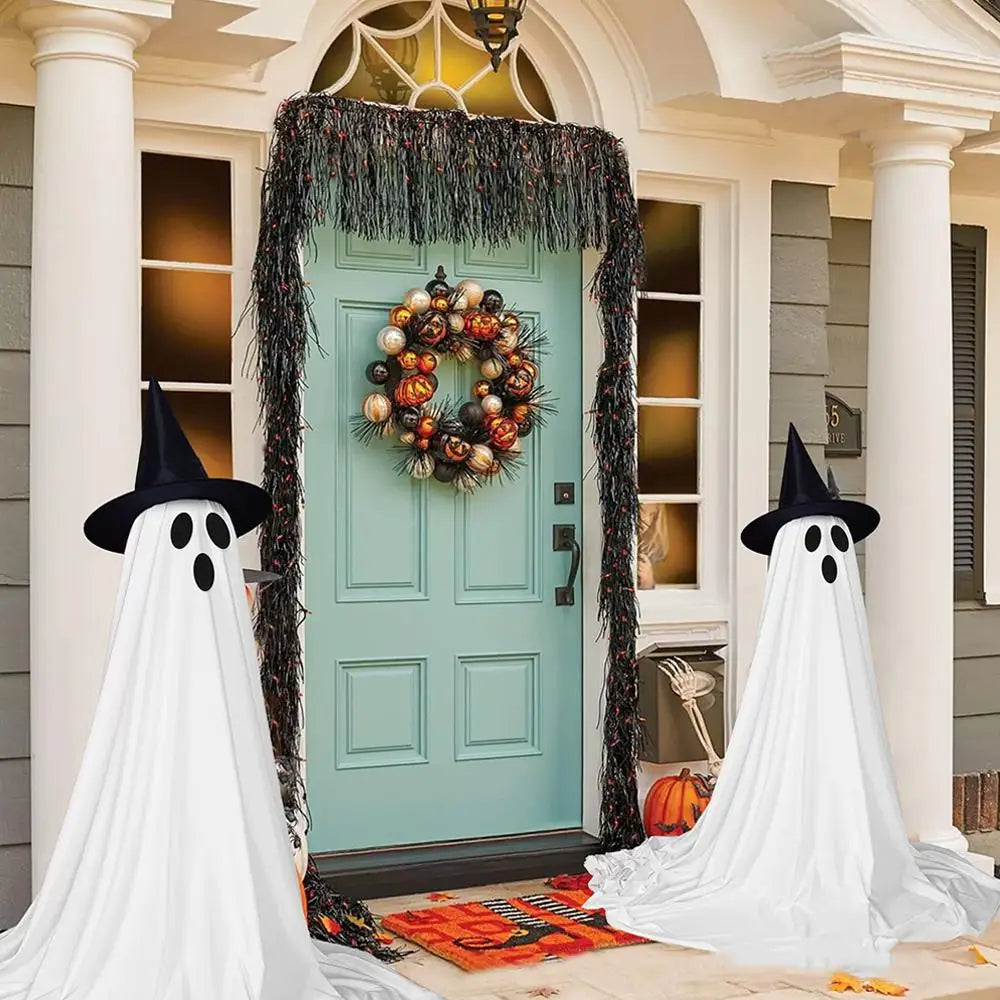Lighted Spooky Ghost Decor Scary Standing Ghost with LED String Lights Home Porch Garden Yard Lawn Party Halloween Decorations Lootquake LLC
