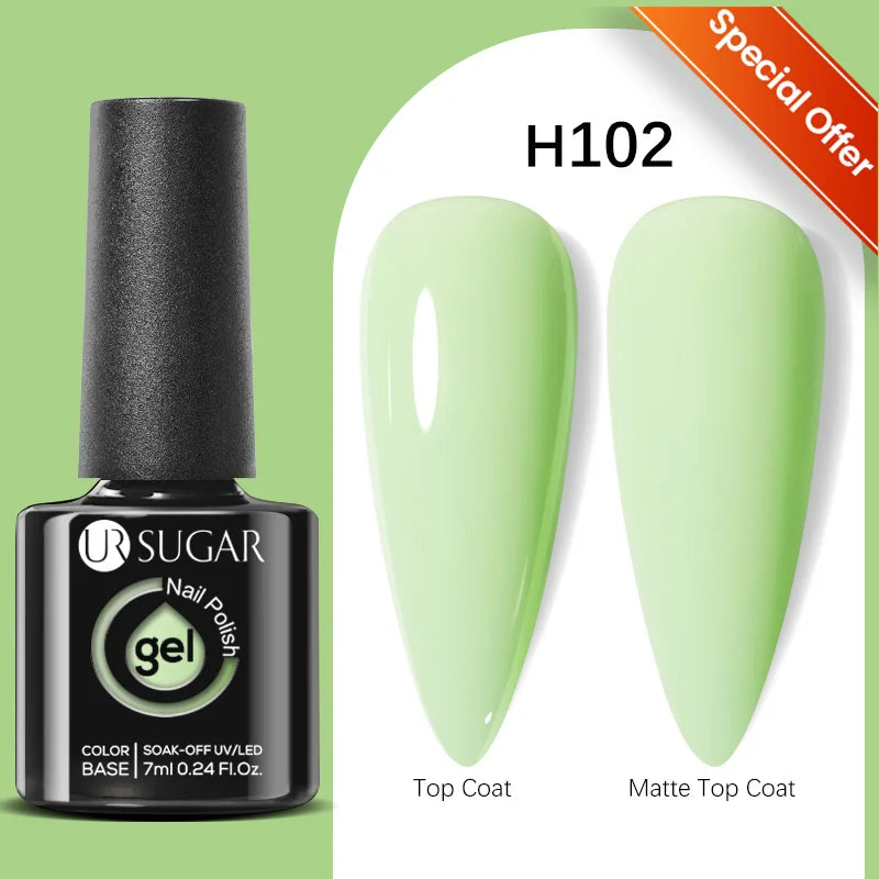 UR SUGAR Blue Color Rubber Base Gel Nail Polish Gold Glitter Base Gel Top Coat Soak Off UV LED Gel Nail Art Varnish Manicure Lootquake LLC