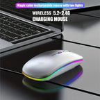 Wireless Mouse Gaming Mouse Backlight USB Compatible RGB Rechargeable Mice Silent Backlit Ergonomic Gaming Mouse for Laptop PC Lootquake LLC