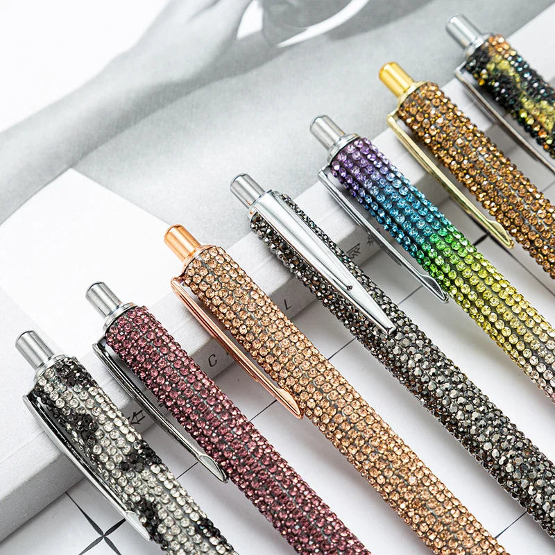 Press Metal Ballpoint Pens Diamond Multi-color Gift Pen Creative Office Supplies Lootquake LLC