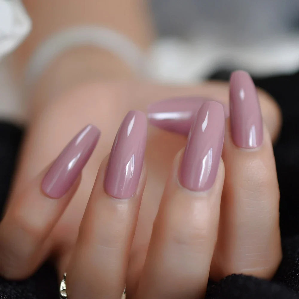 Milk White Long Ballerina Nails Glossry Shiny Pure Color Extra Long Acrylic Nail Tips gel Polish Cover 24 Lootquake LLC