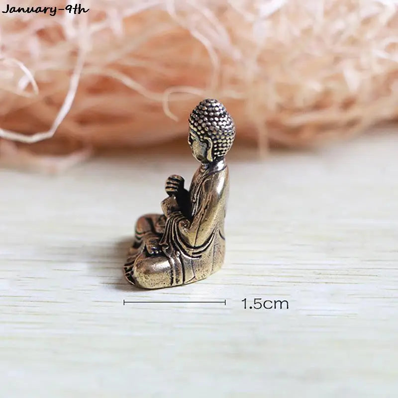 1PC Buddha Statues Copper Sculpture Fengshui Figurine Home Decor Resin Sitting  Miniature 2.8x2.4cm Lootquake LLC