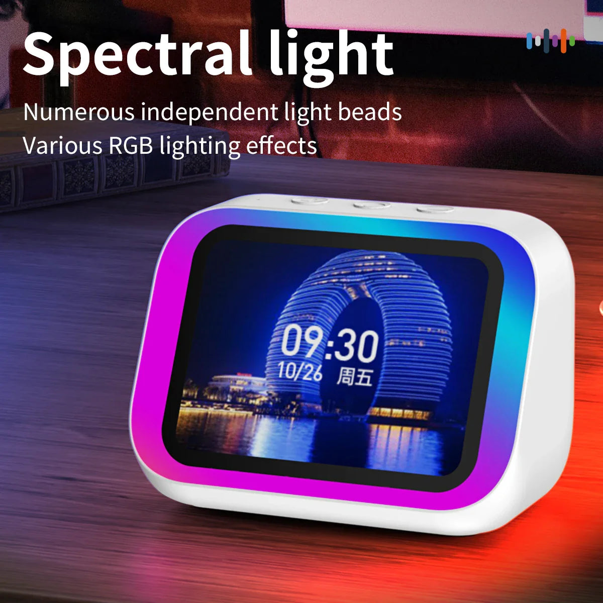 Smart Bluetooth Translator RGB Speaker 18 Languages Real-time Translation AI bluetooth 5.4 speaker with LCD display, game,alarm Lootquake LLC