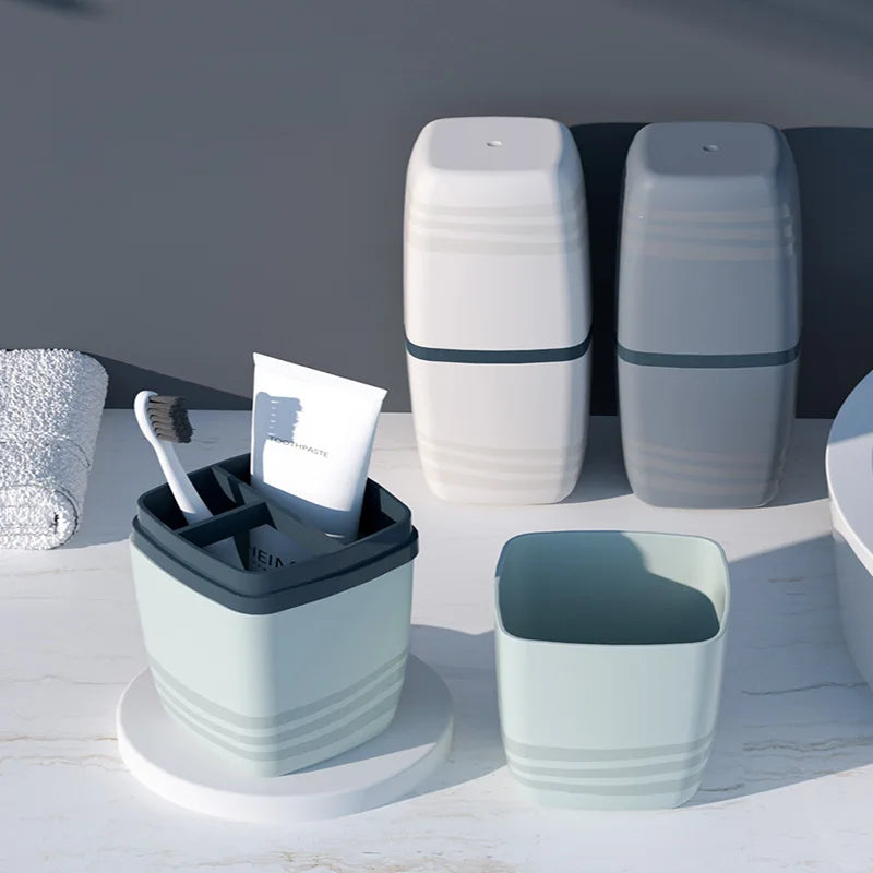 Travel Brush Cup, Portable Wash Cup, Toothbrush, Home Storage Box, Dental Jar, Mouthwash Cup, Dental Appliance Box Set Lootquake LLC