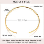 Choker Neck Cuff for Women, Open Collar Choker Torques Necklace Adjustable ,Simple Stainless Steel Jewelry