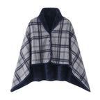 Thick Plaid Blanket Warm Winter Wearable Blanket Adults Office Travel Soft Fleece Throw Blankets With Button Home Shawl Lootquake LLC