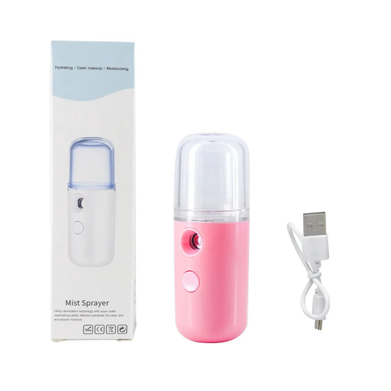 Spray Moisturizing Instrument Face Humidifier Mini Portable Portable Charging Beauty Instrument Cold Spray Machine Face Steamer