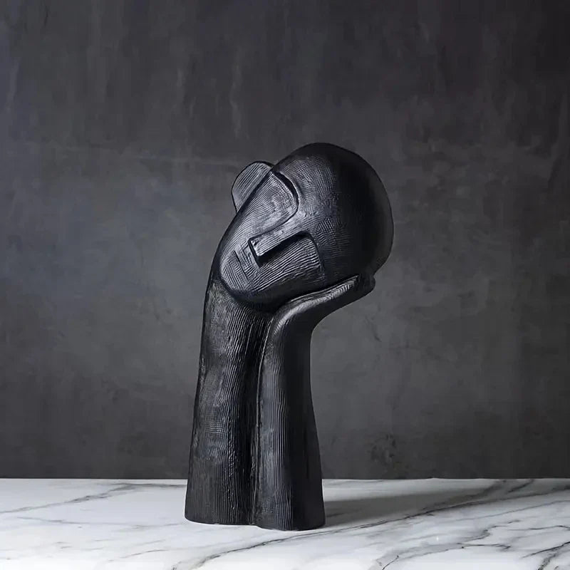 Scandinavian Abstract Contemplation Thinker Portrait Sculpture Decorative Art High End Light Luxury Home Soft Decoration Lootquake LLC