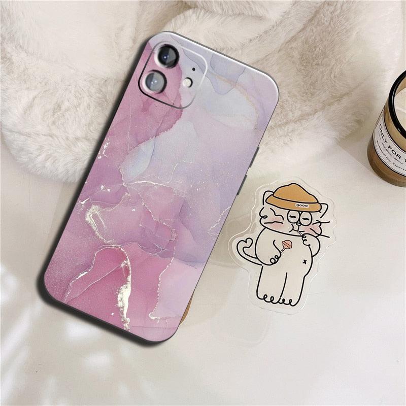 Luxury Marble Texture Phone Case For iPhone X XR XS 7 8 6S 6 5 Plus Silicone Anti Fall Back Cover Ultra Thin Soft Silicone Protective Shockproof and Scratch Resistant with Cute Design Pattern Case Stevvex