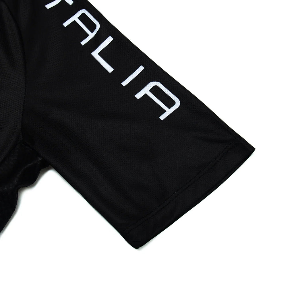 Mens Cycling Jersey Classic Black Cycling Racing Tops Short Sleeve THRIXINE