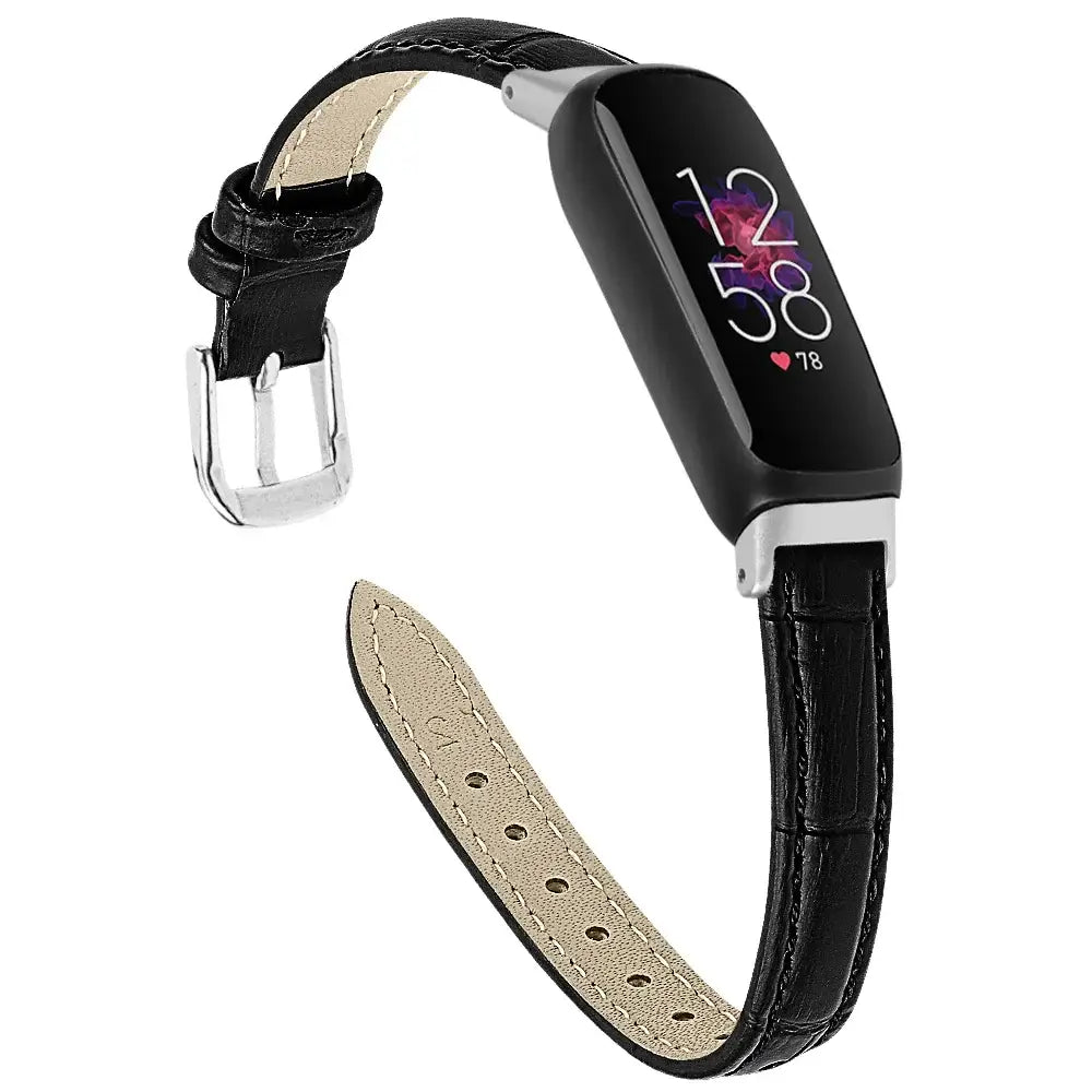 Fitbit Inspire 3 Slim Leather Band – Elegant Minimalist Strap - SJB-DIAMOND ELITES