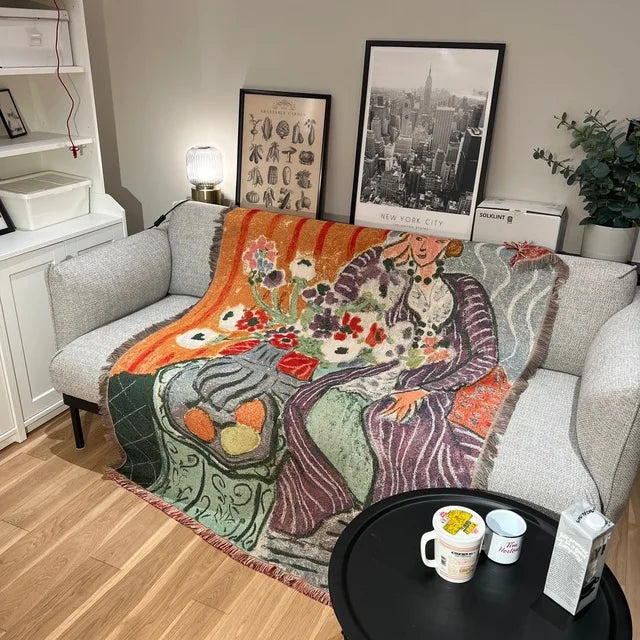 Casual Blankets Bed Decoration Woman Henri Matisse Carpet Sofa Sofa Blanket Throw Blankets Leisure Rug Single Tapestry drop ship Lootquake LLC