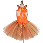 Halloween Animal Cosplay Costume for Children Forest Theme Cows Tiger Giraffe Leopard Zebra Tutu Dresses Performance Dance Sets
