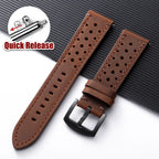 Polar Watch Band Quick Release Leather Strap Handmade Breathable Porous Cowhide