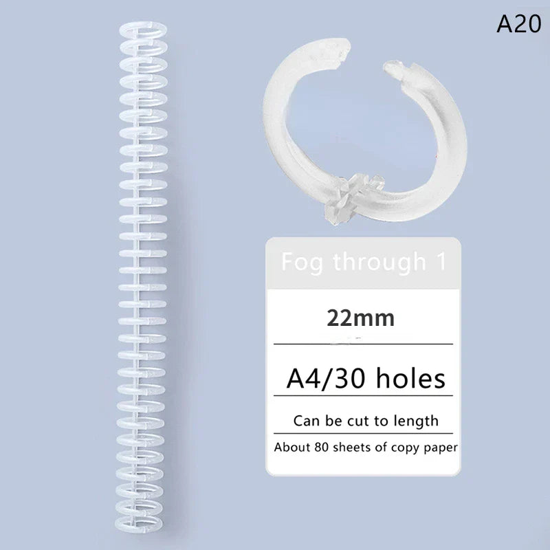 5pcs Loose-leaf Binding Ring Spring Spiral Rings Plastic Binder Strip 30 Holes For A4 Paper Notebook Stationery Office Supplies Lootquake LLC