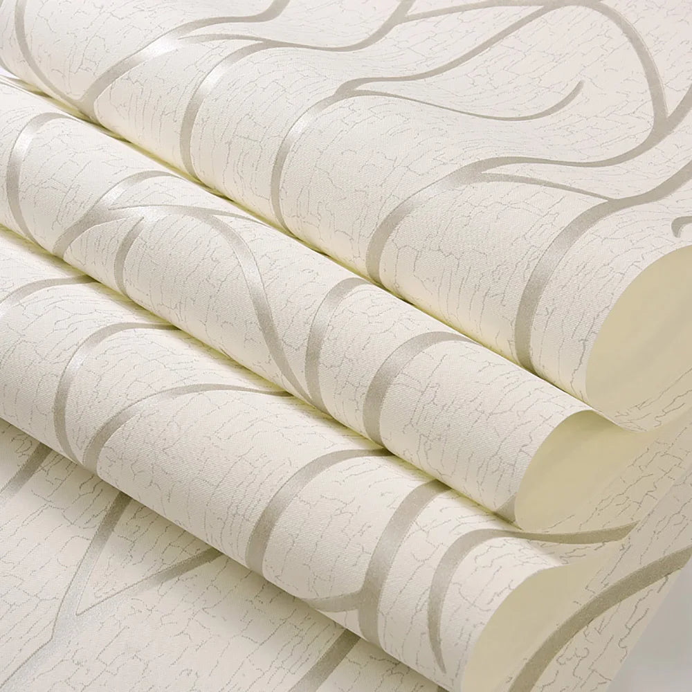 Background Wallpaper Room Decoration 53cm Wall Stickers Thickened Bedroom Curve Stripes Moisture-proof Non-woven European Modern Lootquake LLC