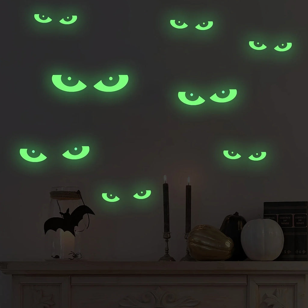 Halloween Luminous Wall Stickers Stickers Glow Dark Halloween Decor Creative Carved Fluorescent Festival Horror Home Decoration