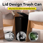 Bathroom Trash Can-10L Small Garbage Can with Press Top Lid for Toilet,Bedroom,Living Room – Plastic Wastebasket with Pop-up Lid Lootquake LLC