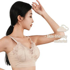 Hot Full Cup Thin Underwear Small Bra Plus Size Wireless Adjustable Lace Women's Bra Breast Cover B C Cup Large Size Lace Bras