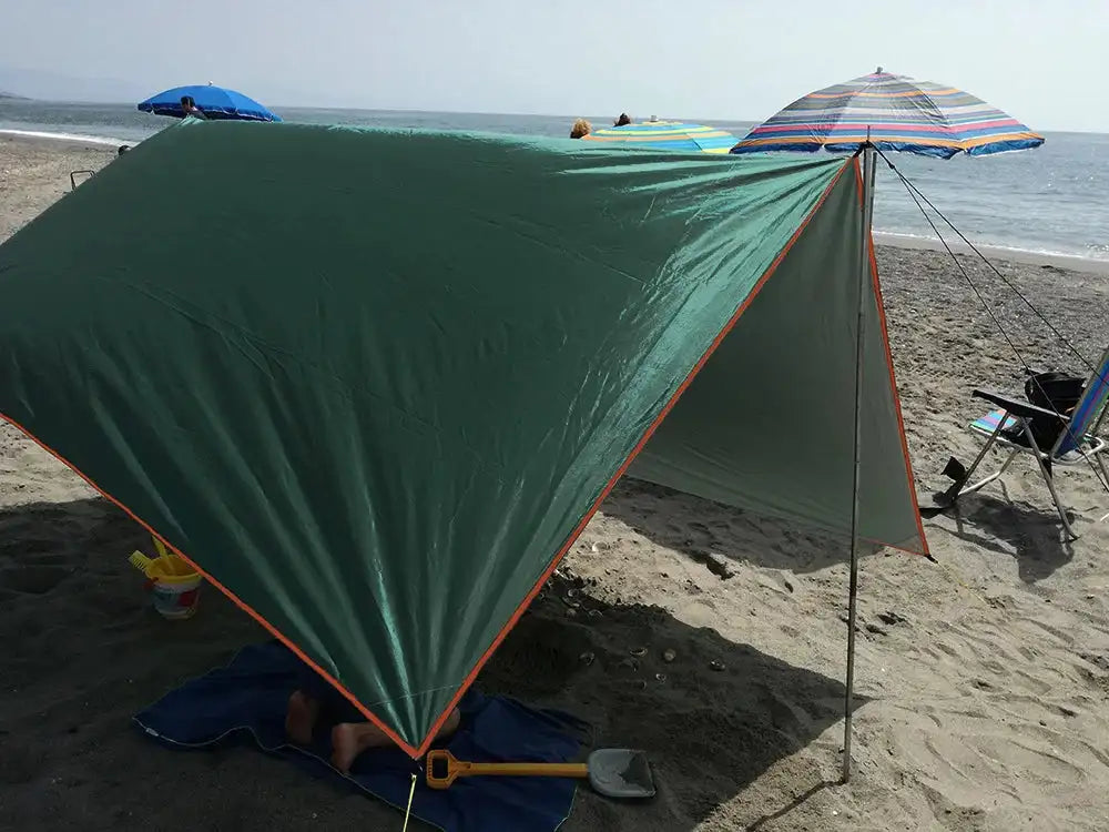 4x3m 3x3m Awning Waterproof Tarp Tent Shade Ultralight Garden Canopy Sunshade Outdoor Camping Hammock Rain Fly Beach Sun Shelter