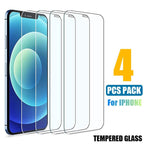 4PCS Tempered Glass for iPhone 11 12 13 Pro XR X XS Max Screen Protector on for iPhone 14 Pro Max Mini 7 8 6 6S Plus 5S SE Glass Tempered Glass Pad Full Screen Screen Protector Stevvex
