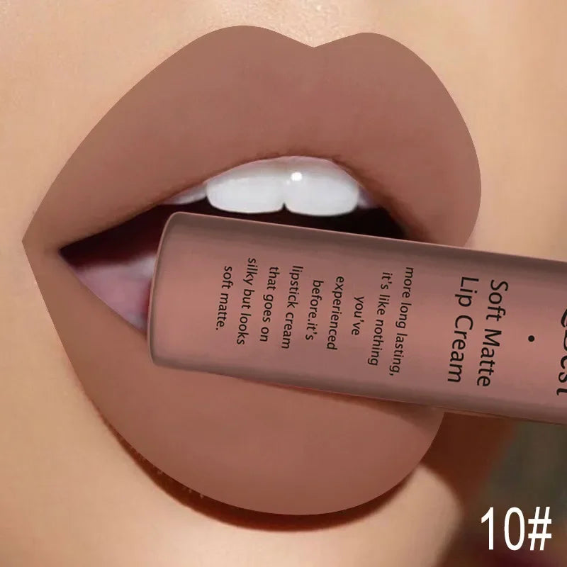 Matte Liquid Lipstick Waterproof Long Lasting Sexy Velvet Lip Gloss Nude Pigment Red Black Women Beauty Makeup Cosmetics