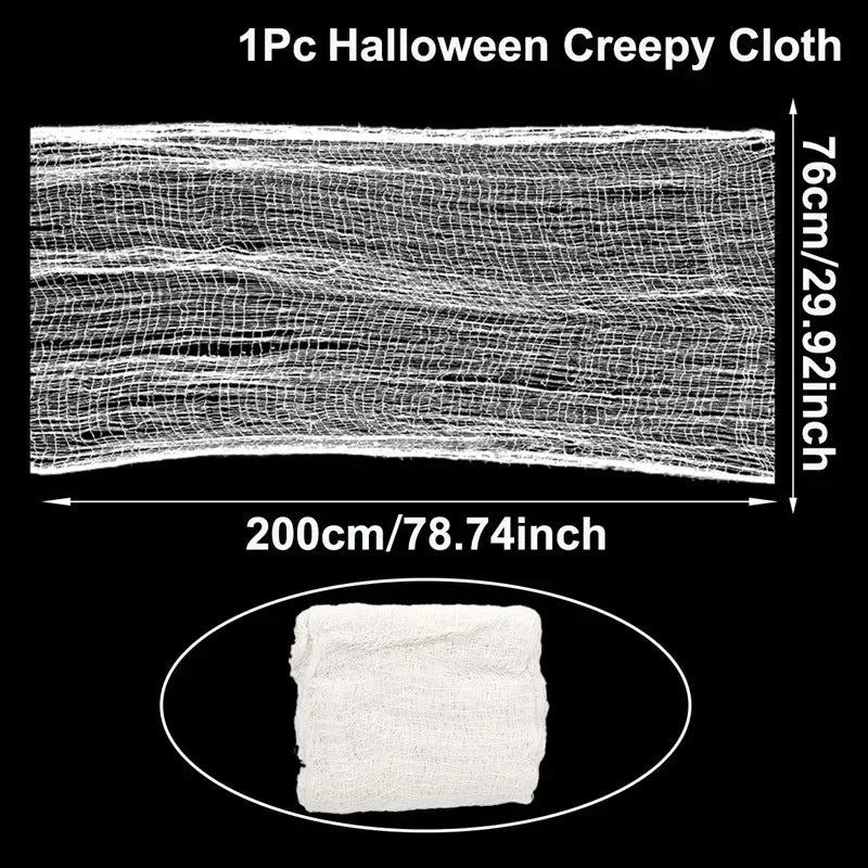 Horror Halloween Party Decoration Haunted Houses Doorway Outdoors Decorations White Creepy Cloth Scary Gauze Gothic Props Lootquake LLC