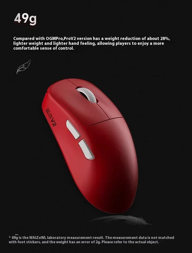 Waizowl OGM Pro V2 Hades Gaming Mouse Customize Wireless Three-Mode Paw3950 30000dpi Lightweight Gaming Mouse E-sports Ergonomic Lootquake LLC