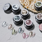 Vendeeni 6 Colors Cream Metal Gel Nail Polish Shiny Platinum UV Soak Off Gel Lacquer Painting Edge Line Gel Varnish For Nail Art