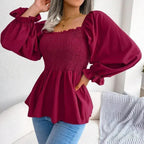 Loose Fit Chiffon Blouse - Elegant Polyester Top | Femstylo - SJB-DIAMOND ELITES