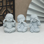 Buddha Stone Statue Little Buddhist Monks Tibetan Buddhism Figurines Zen Garden Ornament Meditation Home Aquarium Decoration Lootquake LLC