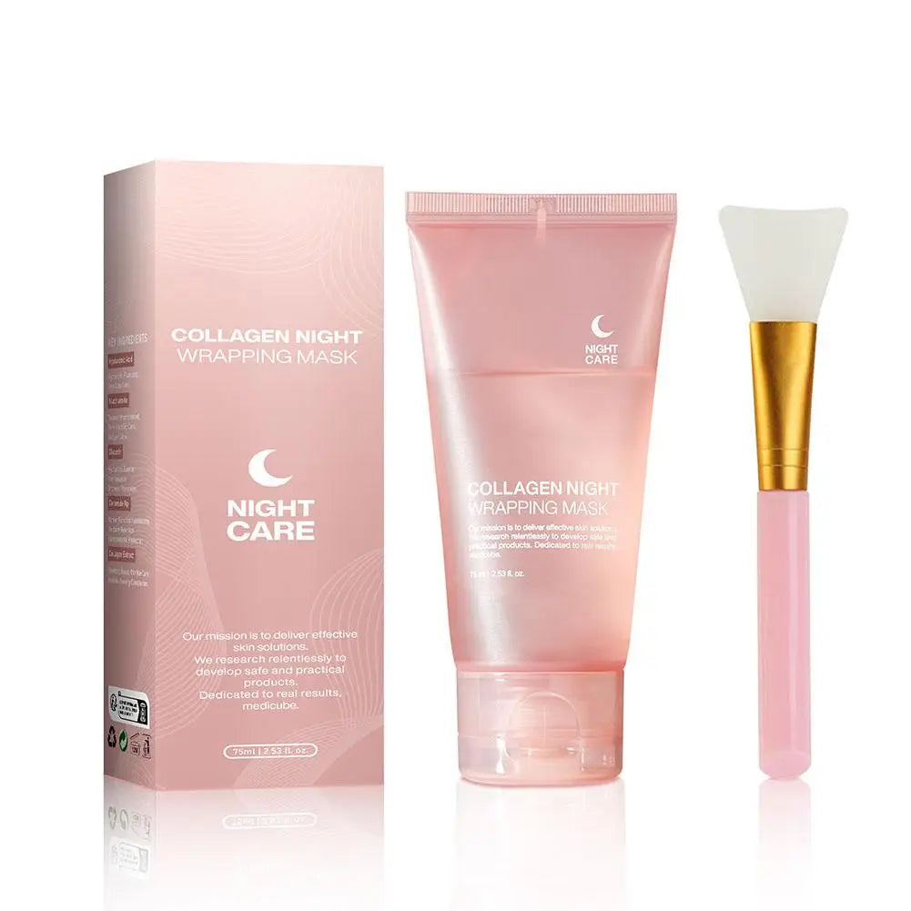 Hydrolyzed Collagen Overnight Facial Mask Wrapping Peel-Off Mask Hydrating Firming Mask for Elasticity Reduces Sagging Dullness Lootquake LLC
