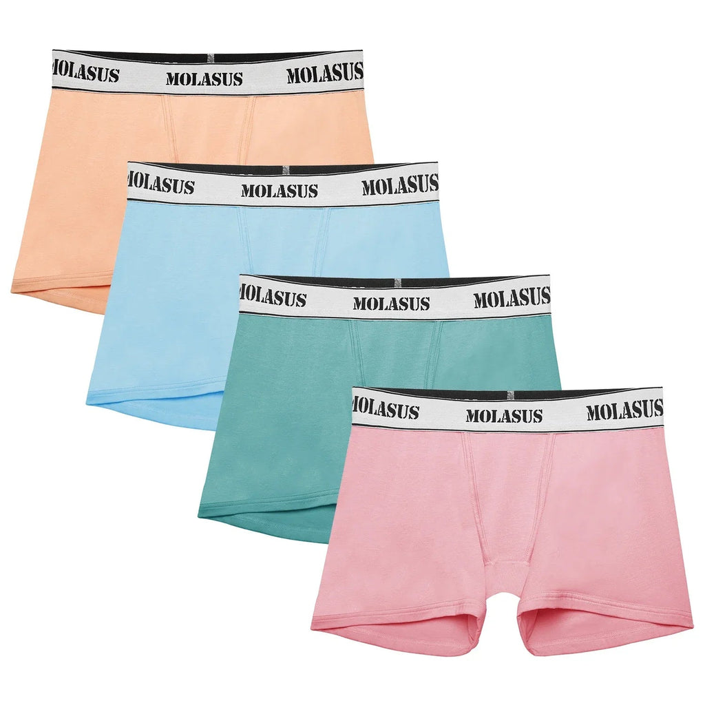 POKARLA 4PCS Women’s Cotton Boxer Underwear Ladies Soft Safety Panties Female Breathable Inseam Briefs Set Boy Shorts Plus Size Lootquake LLC