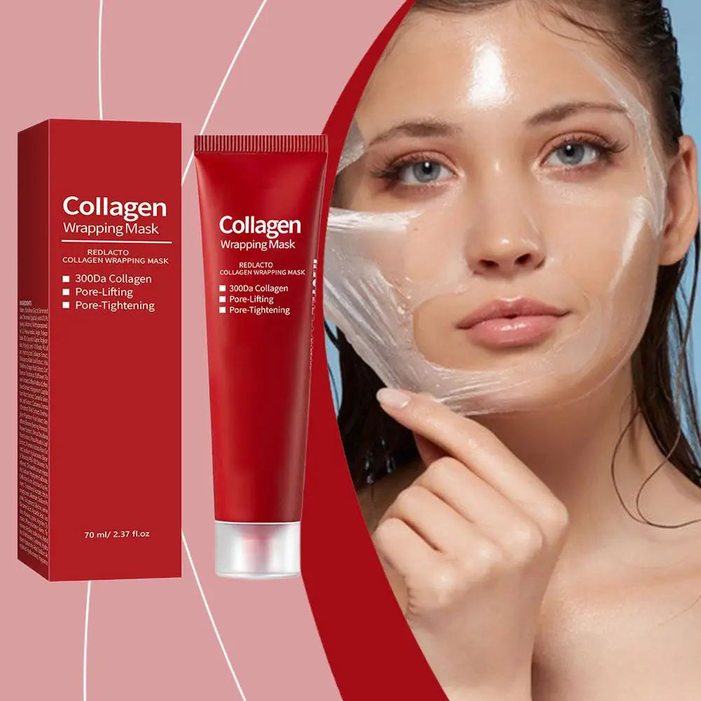 Collagen Peel-Off Mask Moisturizing Red Lacto Collagen Wrapping Mask Deep Cleaning Night Wrapping Facial Mask Elasticity Skin Lootquake LLC
